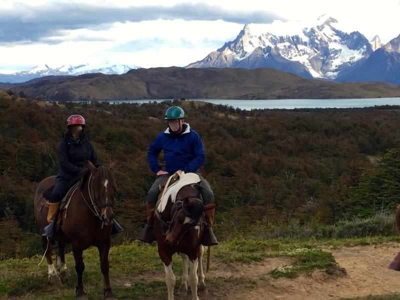 Horseback riding with a view