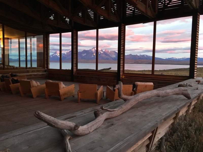 Outdoor lounge with a view