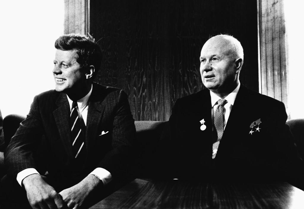 John F. Kennedy and Nikita Krushchev