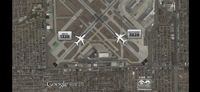 DL 1328 & WN 3828 on a Collision Course at MDW (Photo: CBS Chicago)