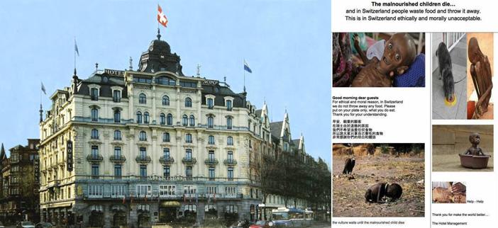 The Hotel Monopol & Its Food-Shaming Sign (Photos: Hotel Monopol; Shanghaiist)