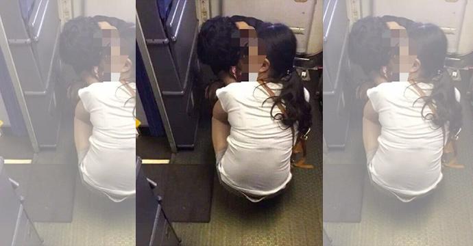 Woman allows her child to poop on airplane carpet (Photo: Shanghaist)