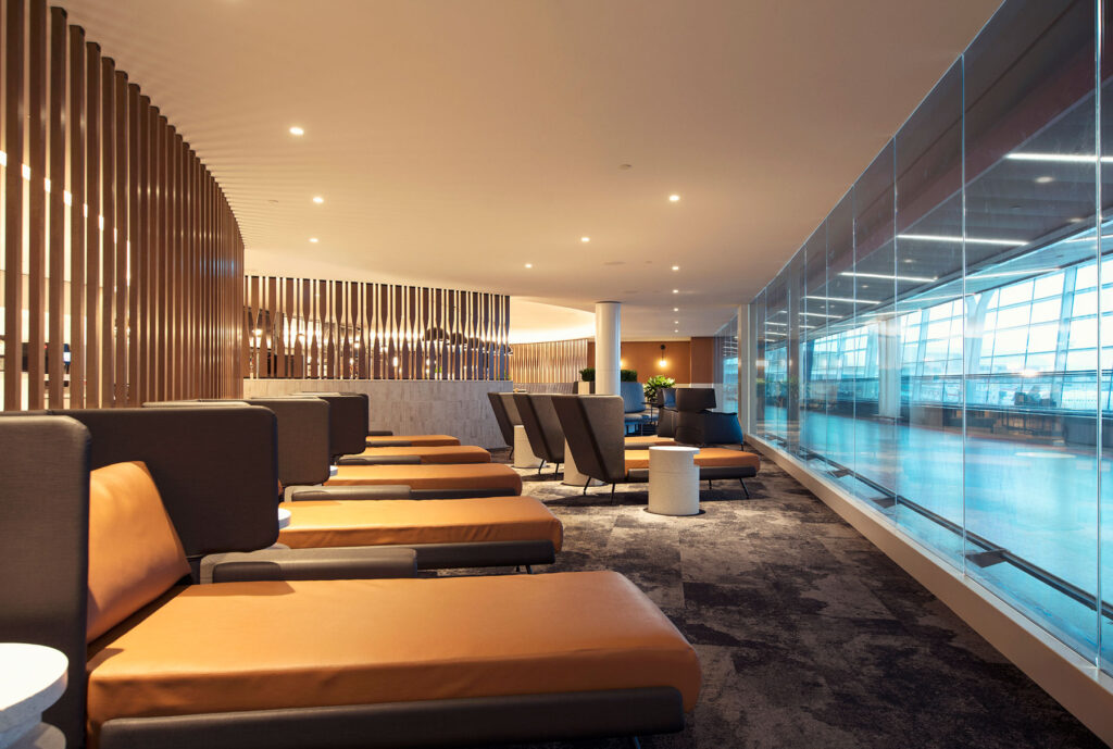 One of two Wellness seating areas for lounge guests. Image courtesy: WestJet